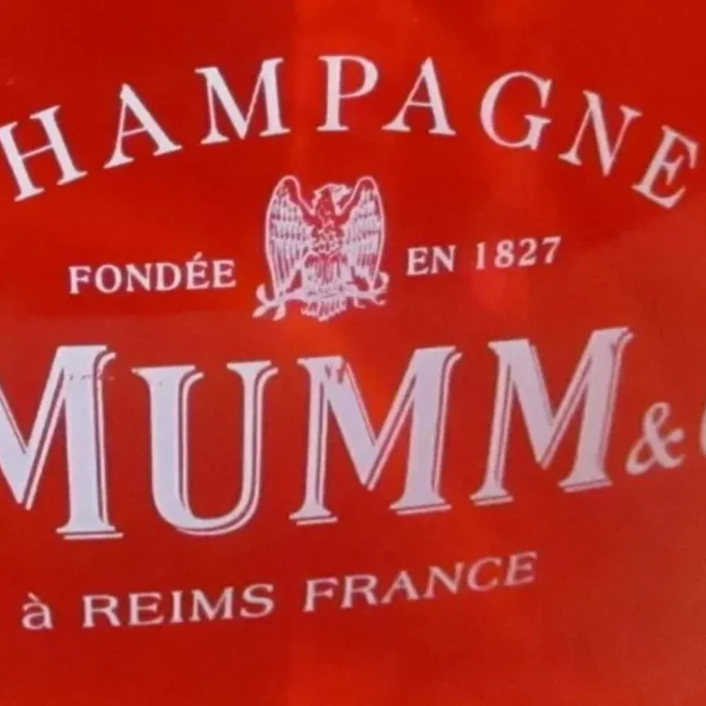 Vintage 1980's Red Lucite G.H. Mumm & Cie Champagne Ice Bucket Cooler